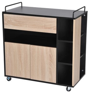 Mobiletto Cucina Salvaspazio Carrello Cucina Con Cassetti Credenza  Soggiorno Moderno Con Ruote Mobile Dispensa L50*P37*A86 Cm FKW12-II-W SoBuy