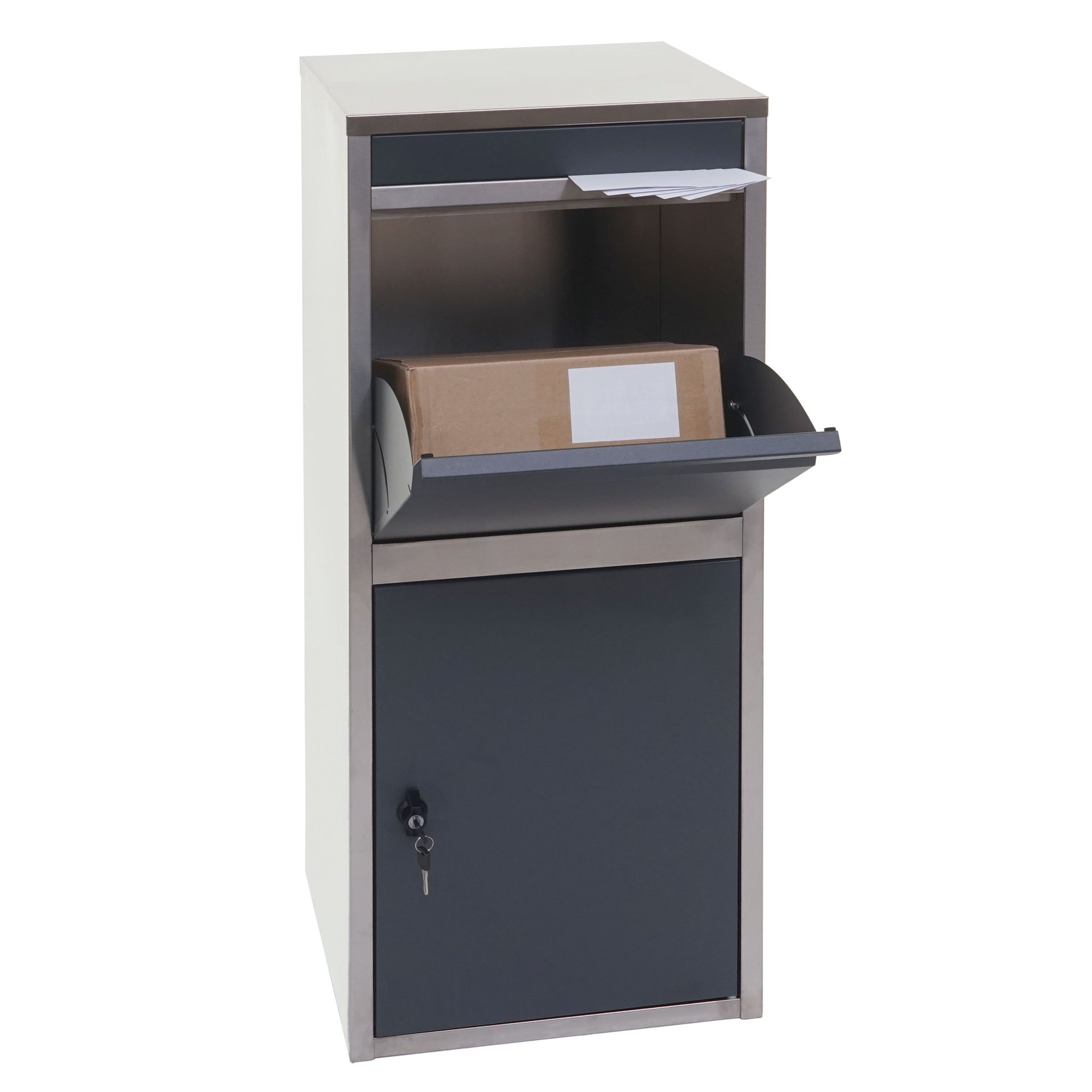 Boîte À Colis Hwcg80, Boîte Aux Lettres Acier Inoxydable Anthracite Leroy Merlin