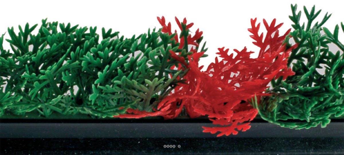 Séparateur barrette feuilles pe cyprés vert-rouge h9,50cm l75cm &socle -  RETIF