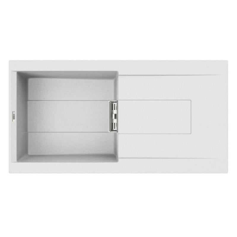 Lavello Incasso Elleci Granitek 100x50cm - 1 Vasca Con Gocciolatoio, Colore Antracite, 10 Anni Garanzia