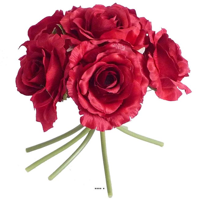 Bouquet de 6 roses Lena rouges artificielles H 20 cm superbe fleur -  couleur: Rouge | Leroy Merlin