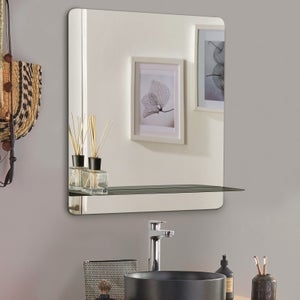 Miroir de salle de bain FALBALA contour noir mat L60 X H85 cm avec