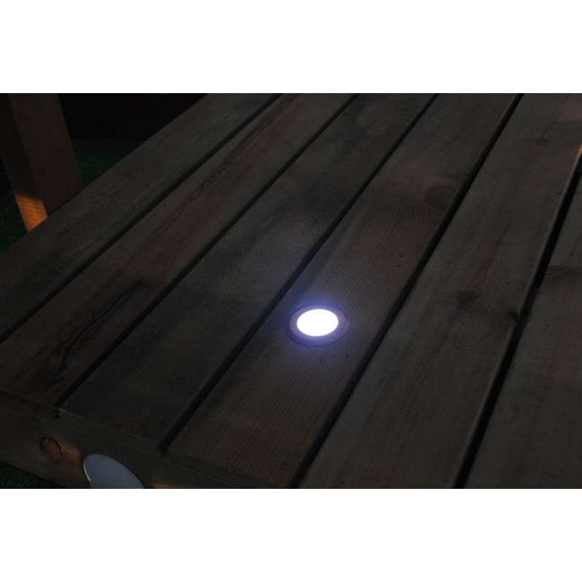 Petit Spot LED encastrable 1W diamètre 50mm H80mm IP67 Multicolore RGB  Finition Noir