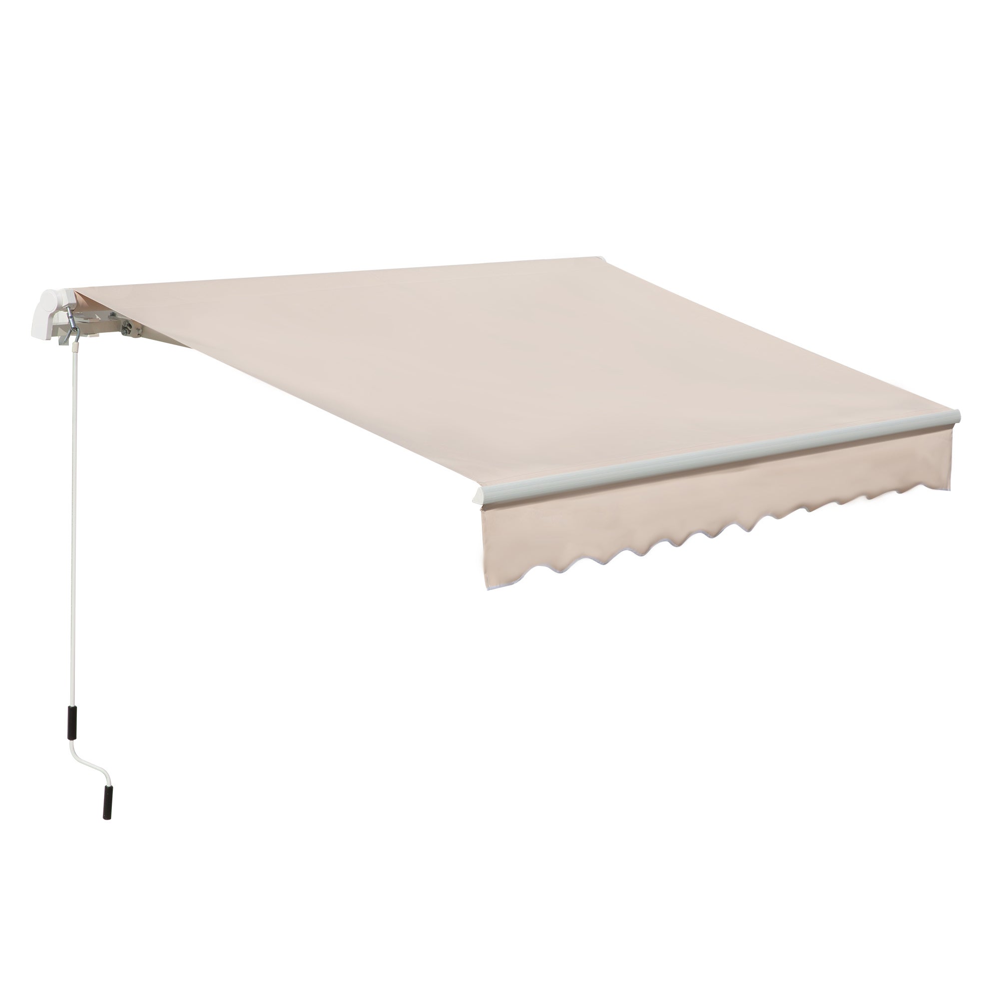 Outsunny Tenda da Sole per Esterno Regolazione con Manovella, in Alluminio  e Poliestere, 295x250cm, Blu e Bianco Bracci