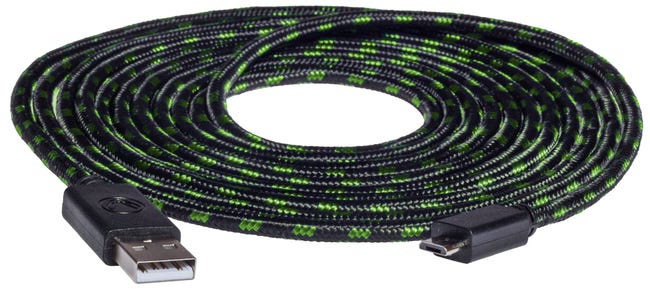 Câble De Charge Snakebyte Pour Manette Xbox One 4 Mètres Noir Vert