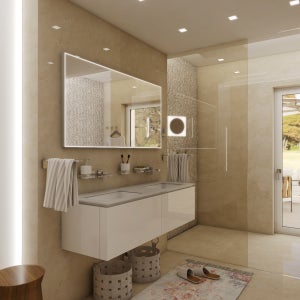 Miroir de salle de bains lumineux LED connecté 70 x 120 cm, argenté,  MPGlass BroadWay