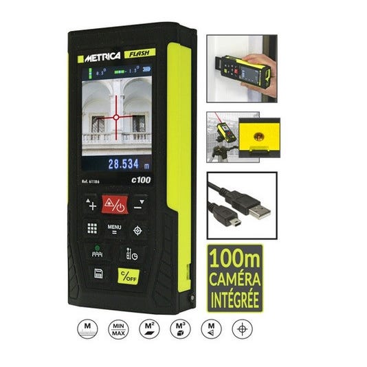 Télémètre laser avec caméra cible, mesure jusqu'à 80 m
