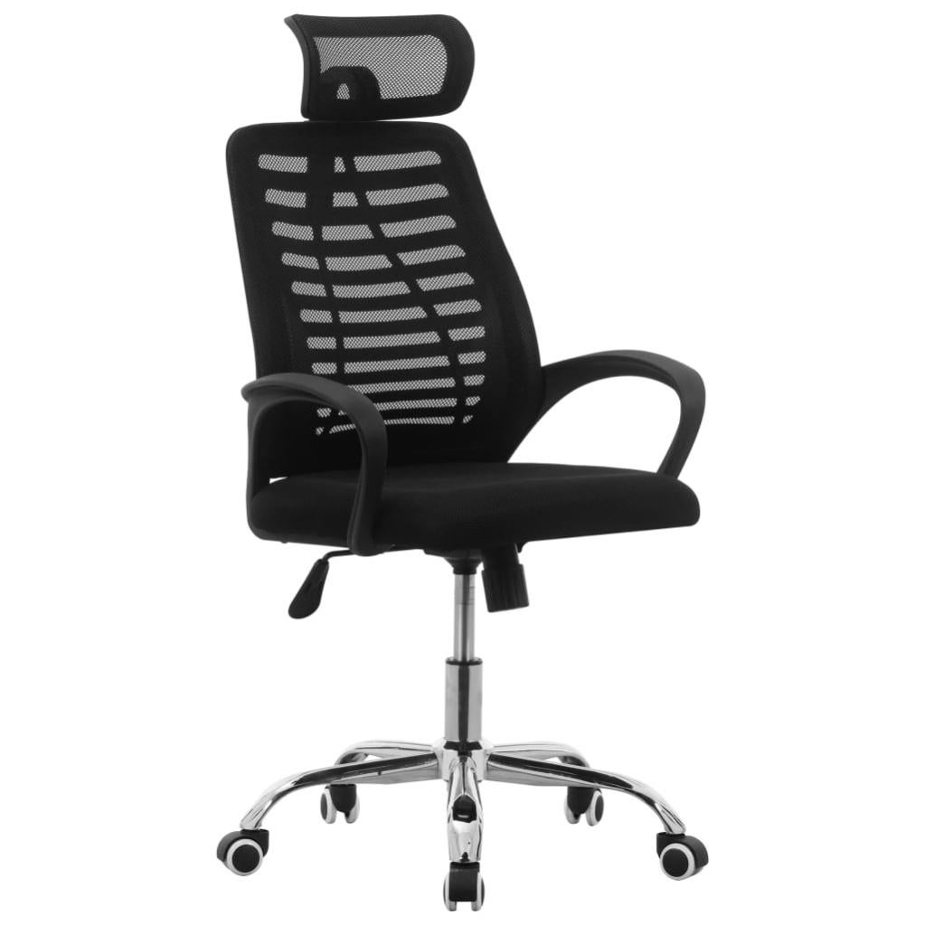 Chaise Pivotante De Bureau Noir Tissu En Maille Vidaxl  Leroy Merlin