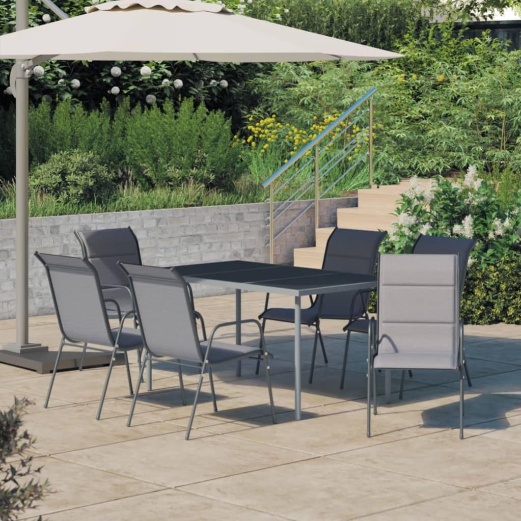 VidaXL Set Da Giardino 7 Pezzi Con Cuscini, Tavolo 100x60 Cm, Legno Di Acacia Per Esterno