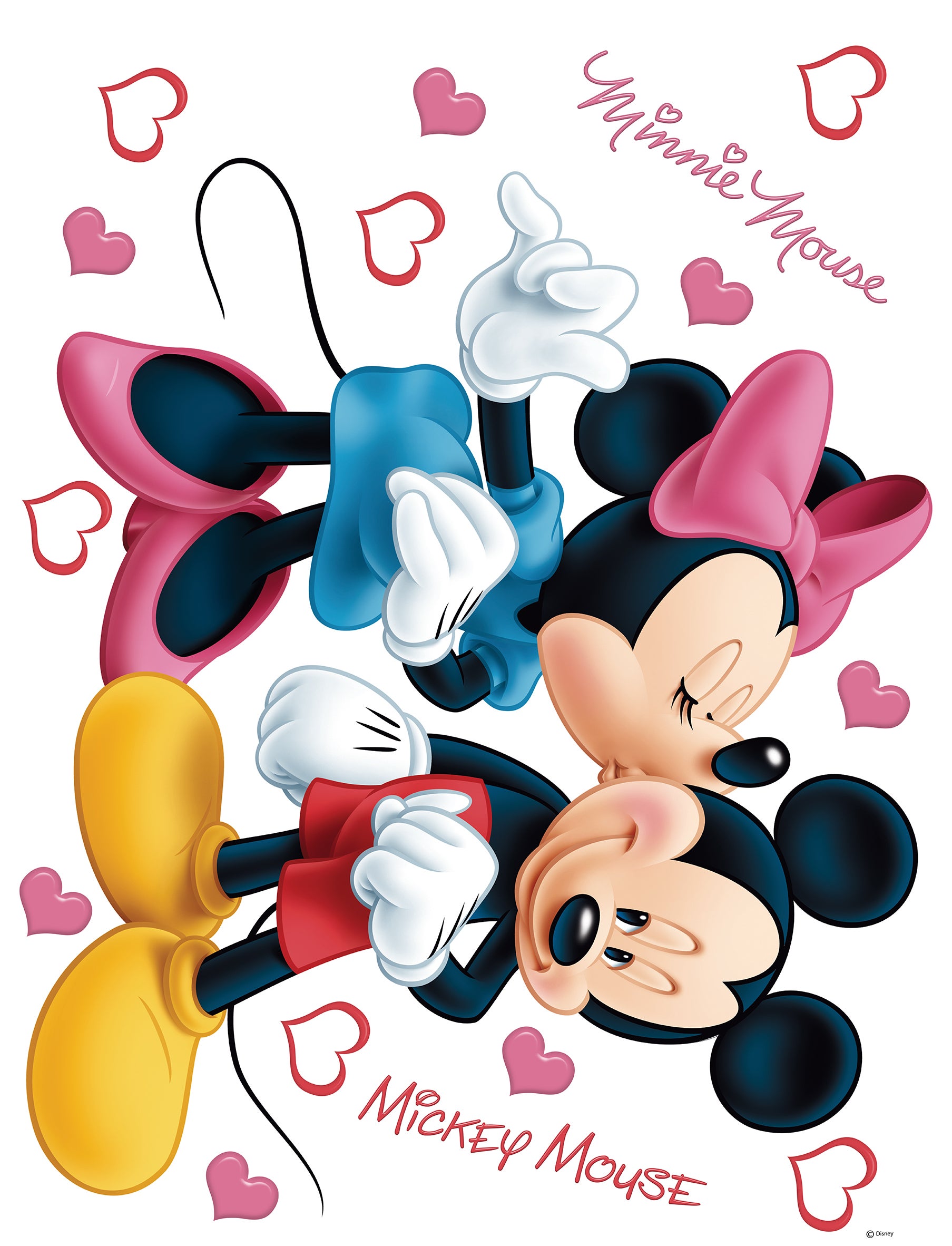 GRANDI E PICCOLI adesivi Walt Disney Topolino e Minnie 2 fogli