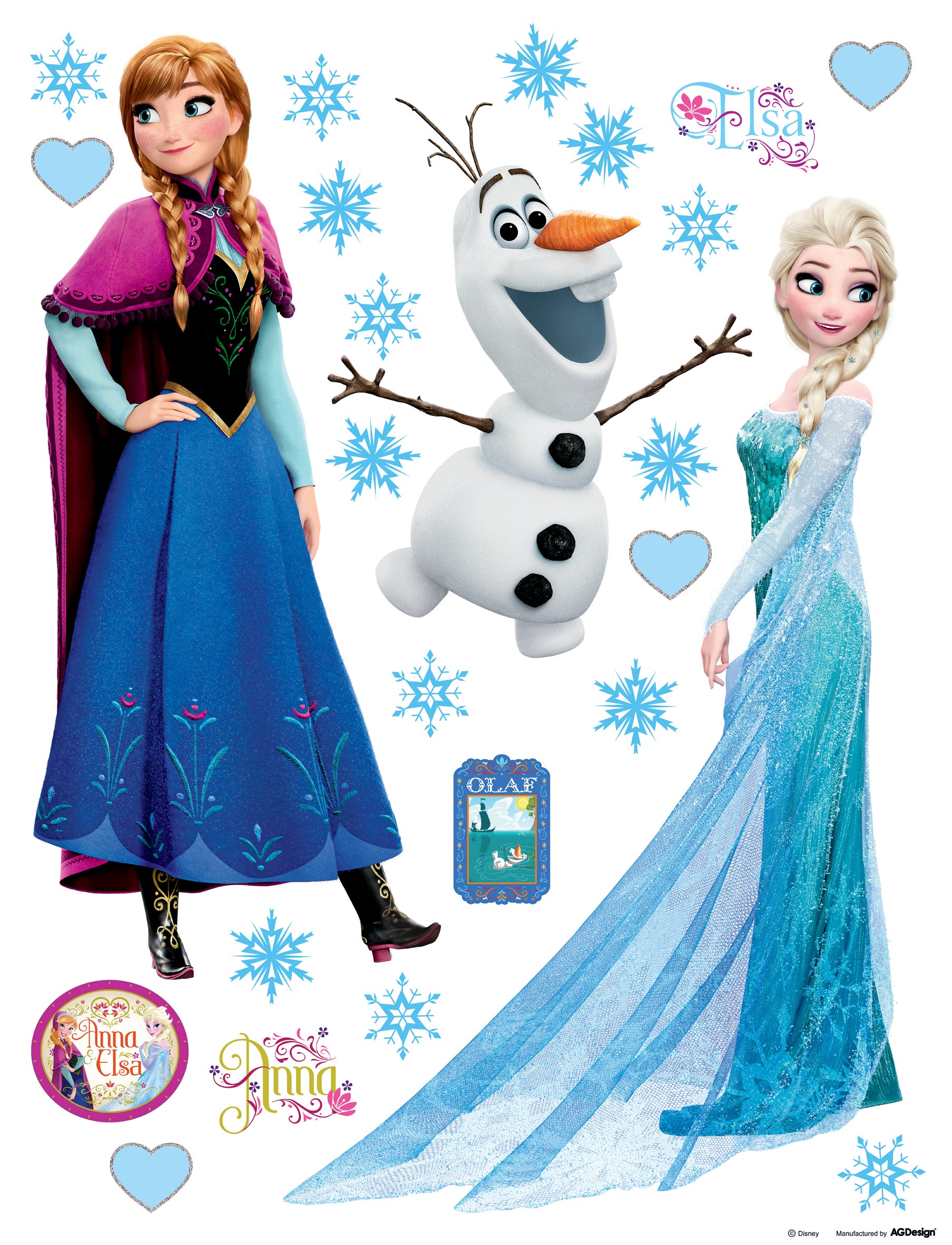 JOLEES Pegatinas de Frozen de Disney-Anna y Elsa