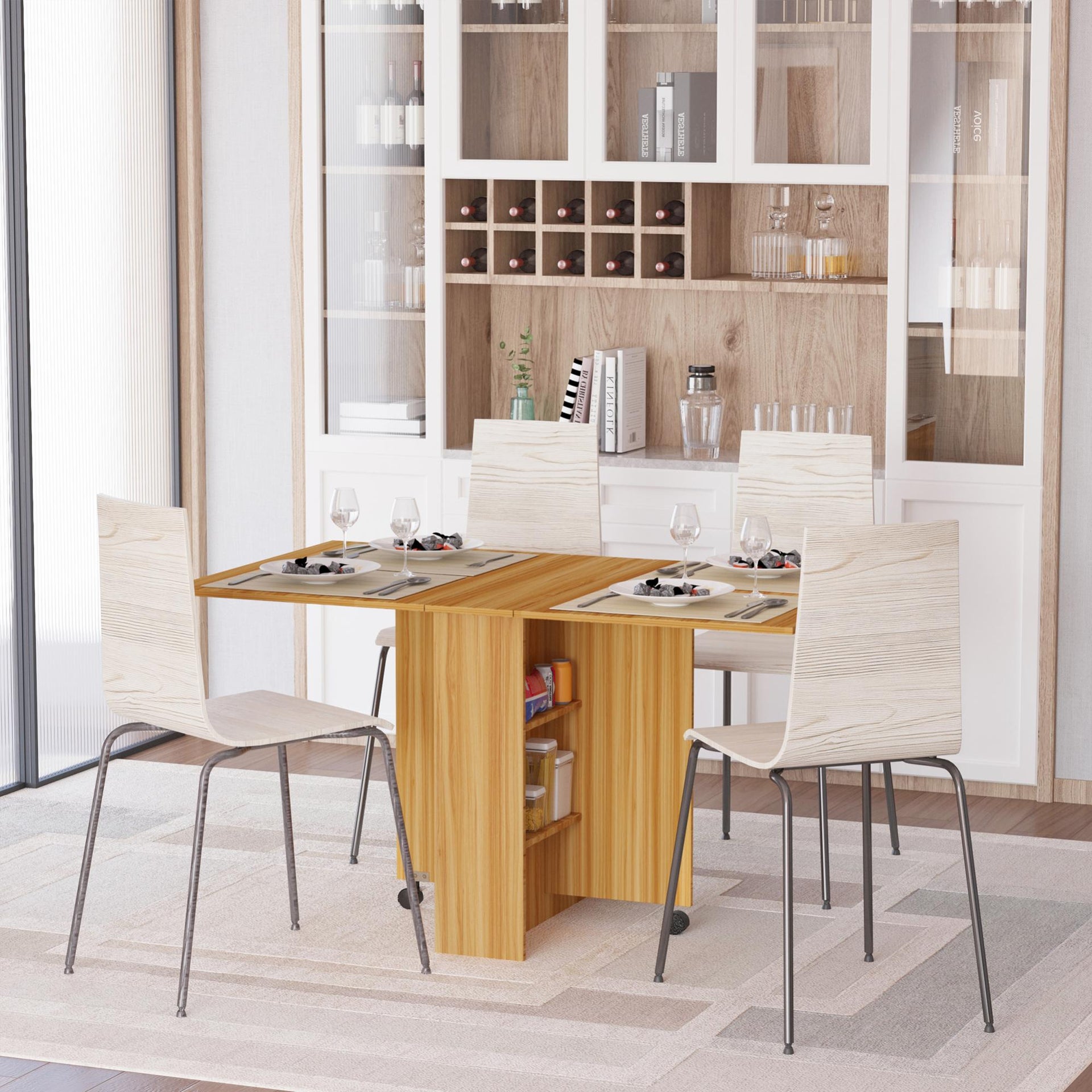 Best Choice Products - Tavolo da cucito pieghevole multiuso e scrivania laterale con ruote, ripiani, bidoni, picchetti