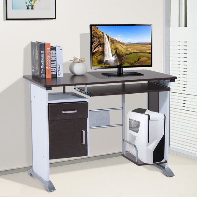 Scrivanie per ufficio Desktop per ufficio domestico. PC Scrivania con  doppio vano portaoggetti e Doppio cassetti Scrivania ad angolo 47.2 /55.1