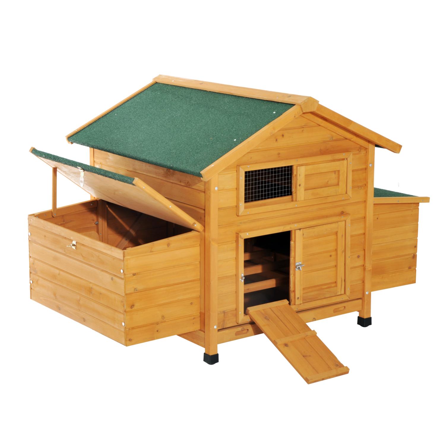 Pollaio Mobile Melko Su Ruote – In Legno, 157x90x114 Cm, Con 2 Cassette Nido E Rampa, Per Galline E Conigli - 3