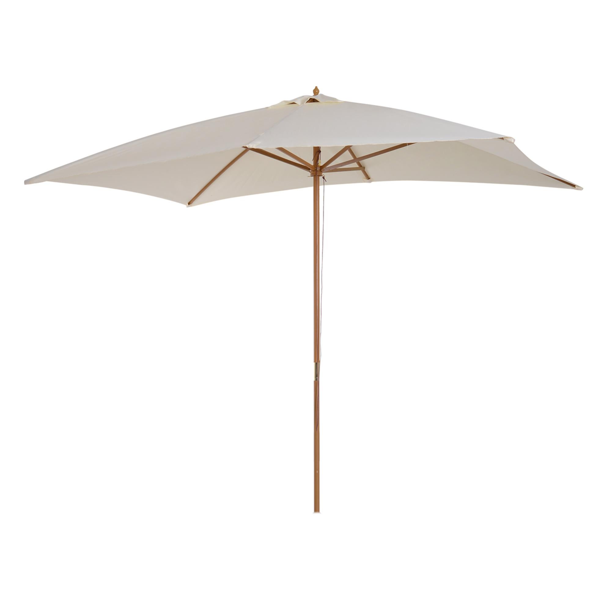 Ombrellone Da Giardino Rettangolare 2x3 M In Poliestere Impermeabile Con Manovella - Beige/Grigio/Verde/Rosso