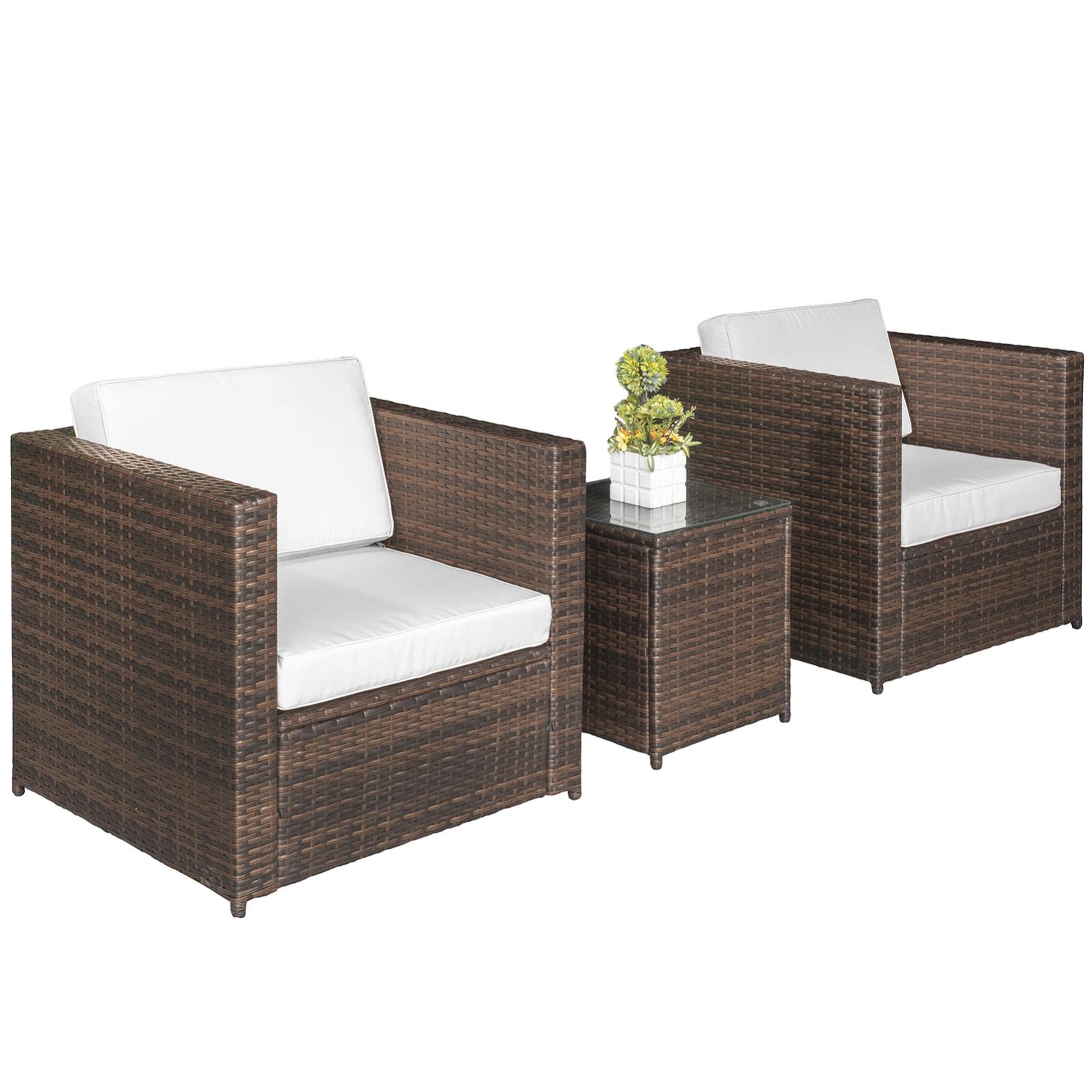 Set Di 2 Tavolini Quadrati In Metallo Con Piano In Vetro Temperato – Bronzo – Per Esterno, Balcone, Terrazzo O Soggiorno – 40,6 Cm