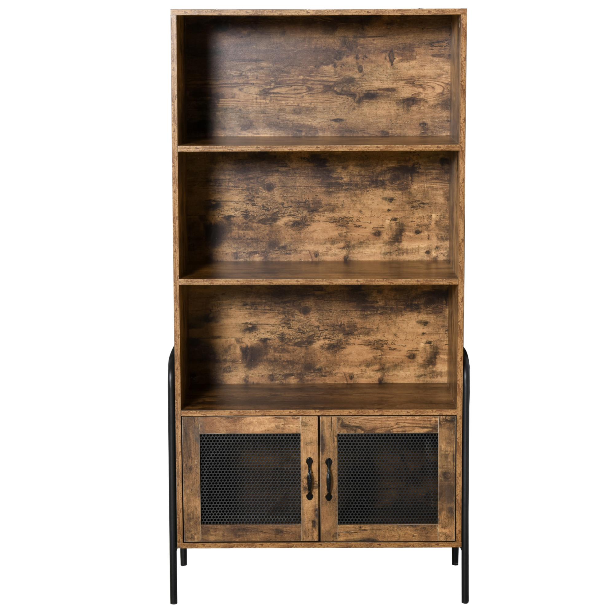 HOMCOM Mobile Buffet Stile Industriale con Armadietto 2 Ante e 3 HOMCOM Mobile Buffet Stile Industriale con Armadietto 2 Ante e 3