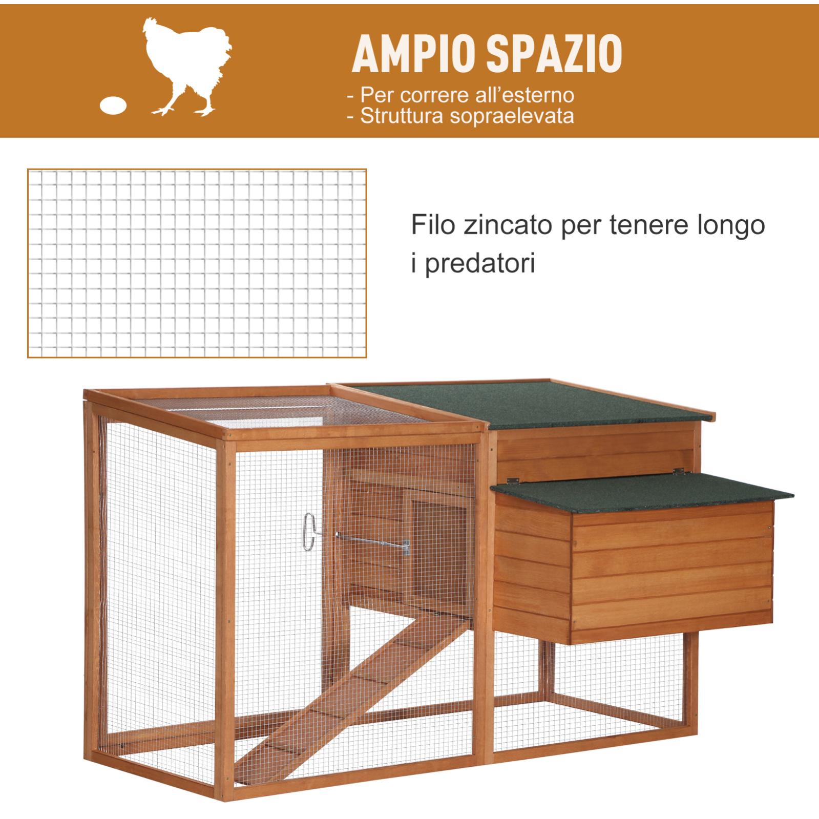 PawHut Pollaio Per Galline Ovaiole Da Esterno, Casetta Per Galline Da - Foto 8