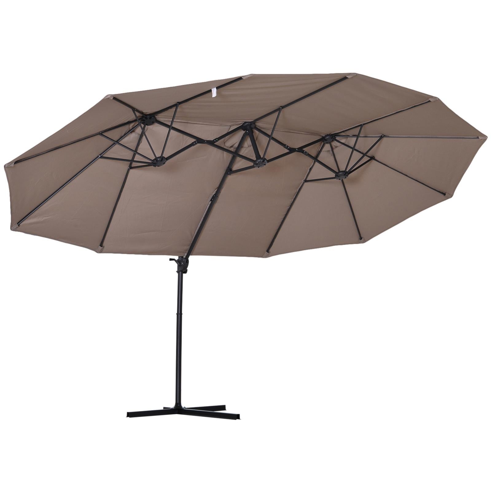 Outsunny Ombrellone Doppio In Acciaio E Poliestere Anti-uv Impermeabile