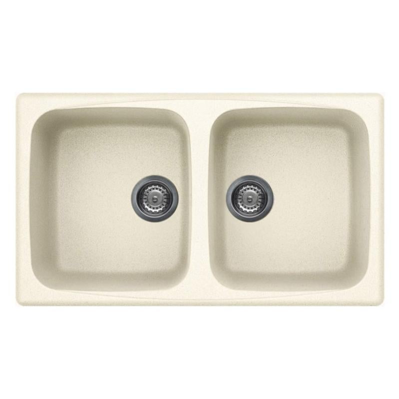 Lavello Incasso Master 350 Granitek - 2 Vasche 79x50 Cm, Colore Avena, Profondit&agrave; 220 Mm