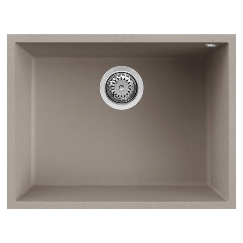 Lavello Da Incasso Elleci Quadra 110 - In Granitek, Bianco Antico, 61x50 Cm - Foto 4