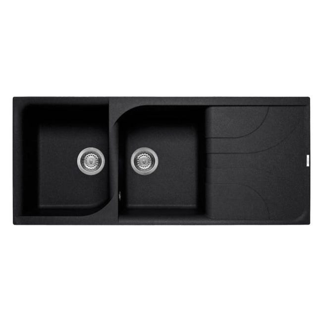 Lavello Da Cucina Elleci Life 500 - 2 Vasche, Gocciolatoio, 116x50 Cm, Colore Bianco - Foto 4