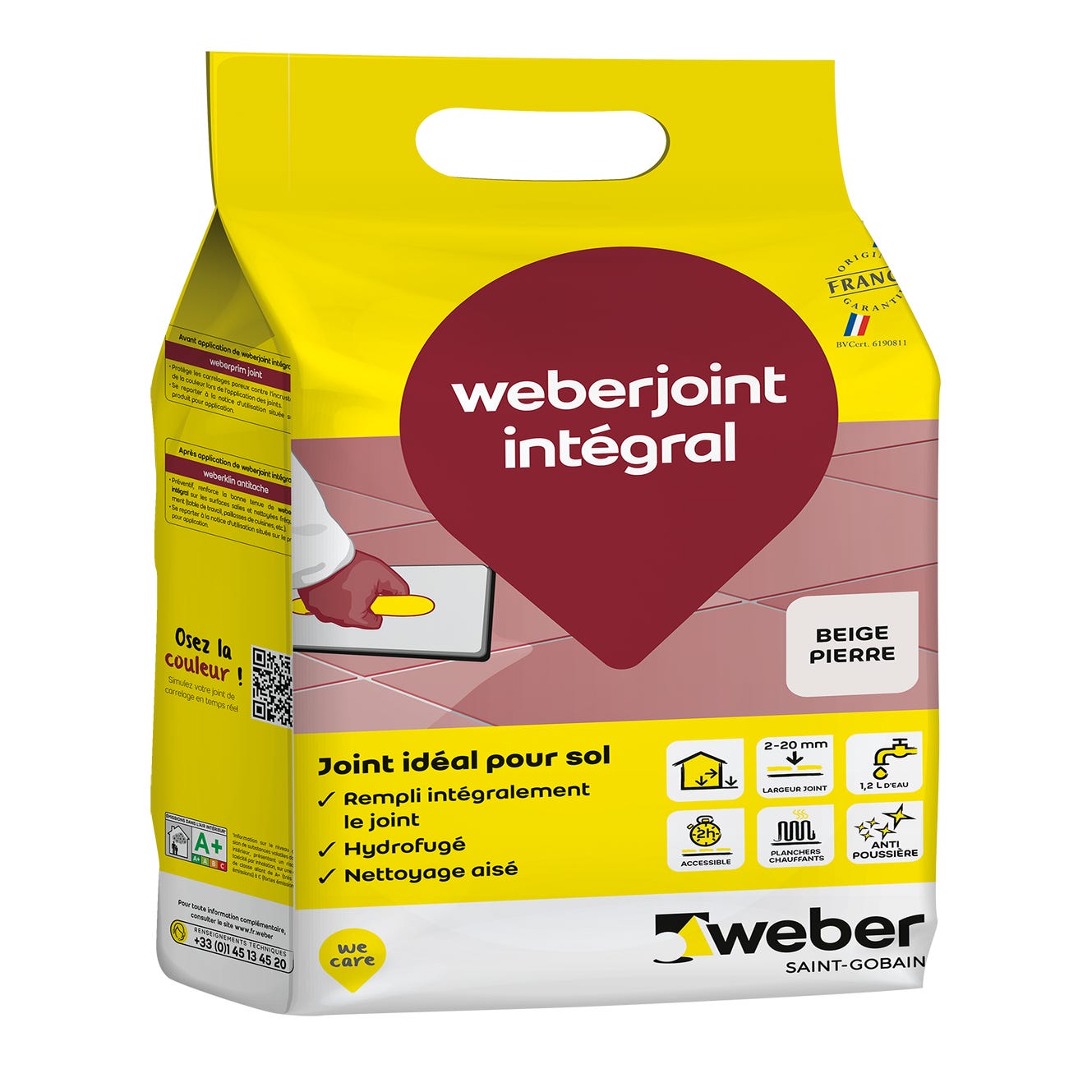 Webercolor premium BEIGE BE 205 joint carrelage/sac 5 kg