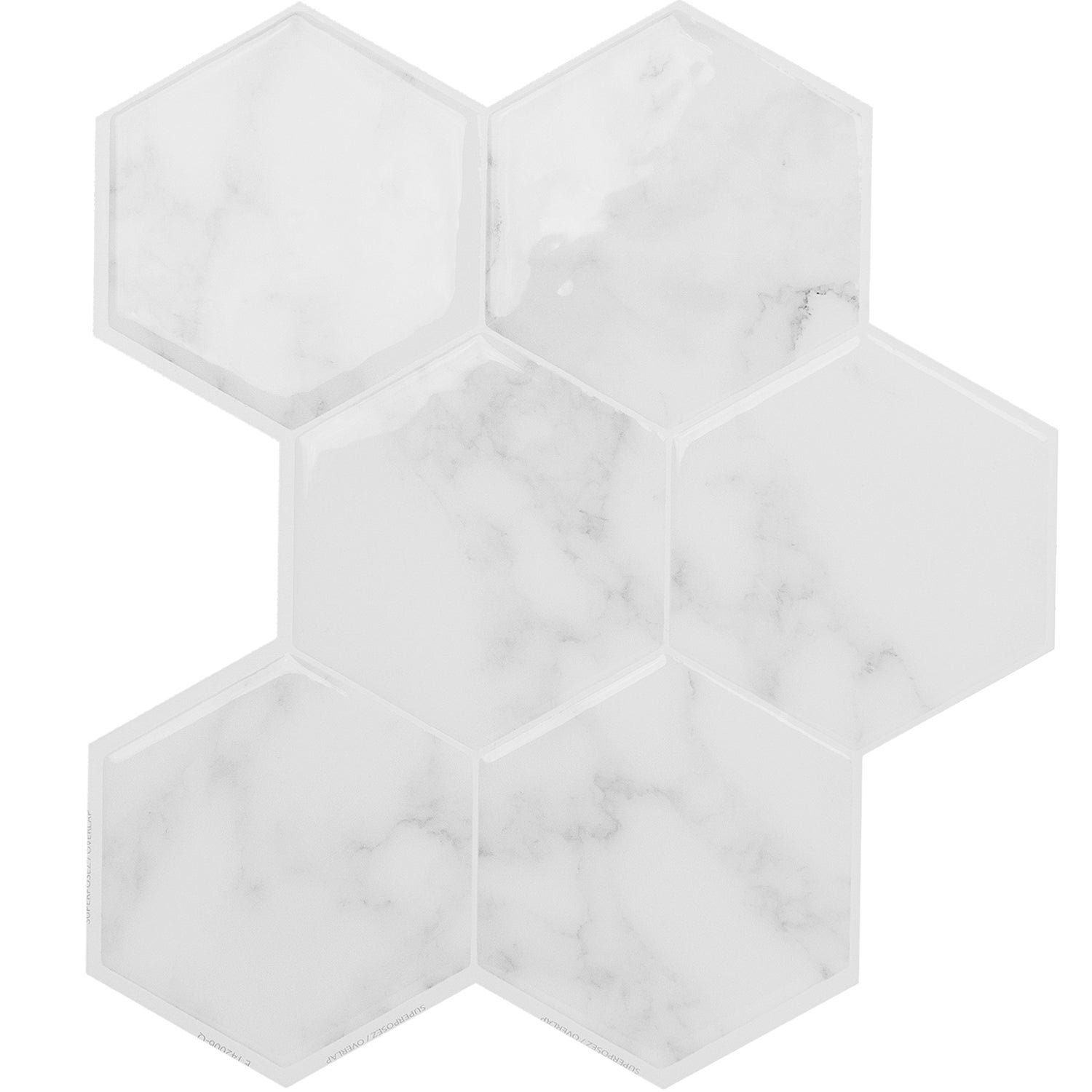 Smart tiles 4 credenzas adhesivas - gris hexa yule - efecto mármol - 24,28 cm x 26,95 cm