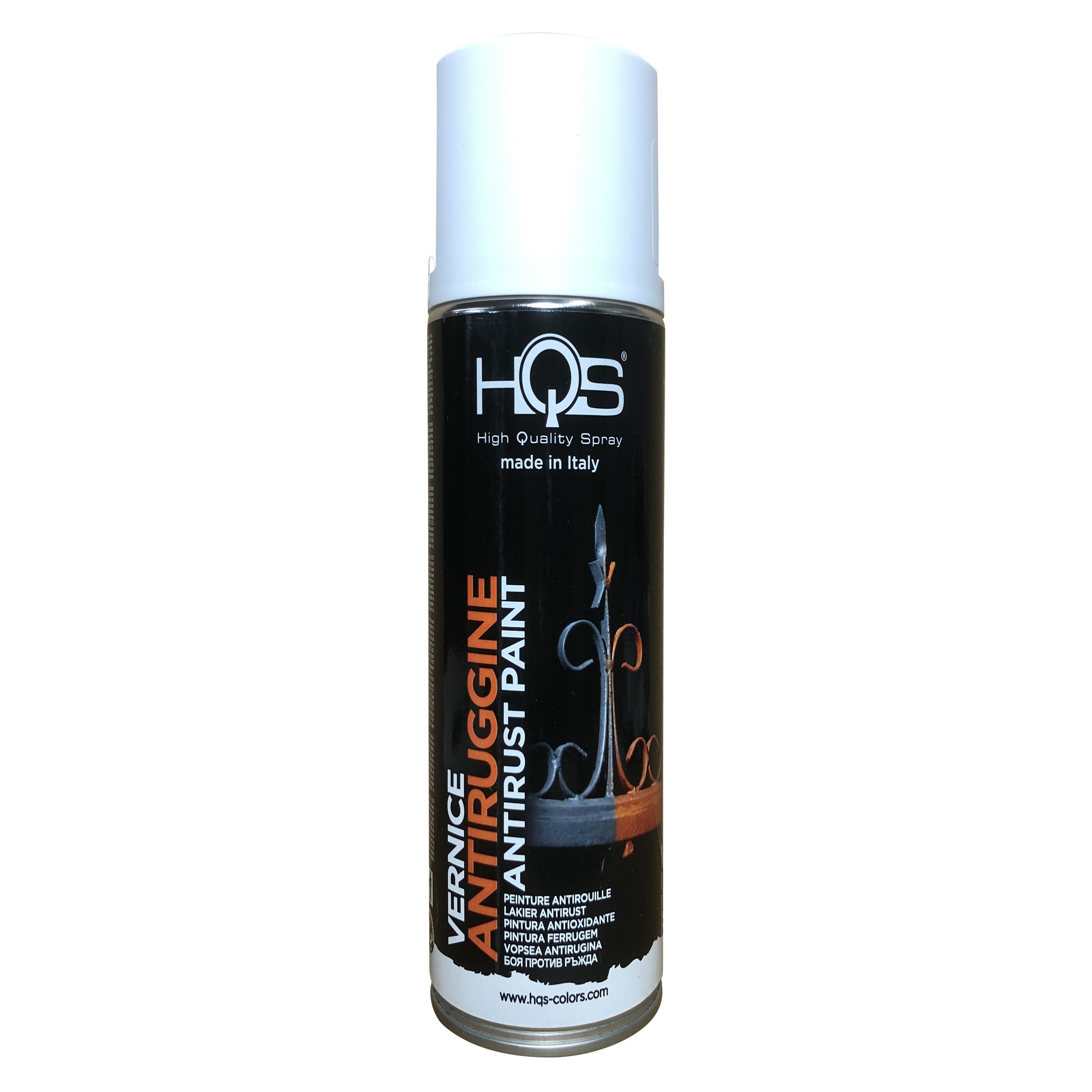 Bombe spray peinture apprêt anti-rouille HQS gris ou blanc pour métaux 400ML