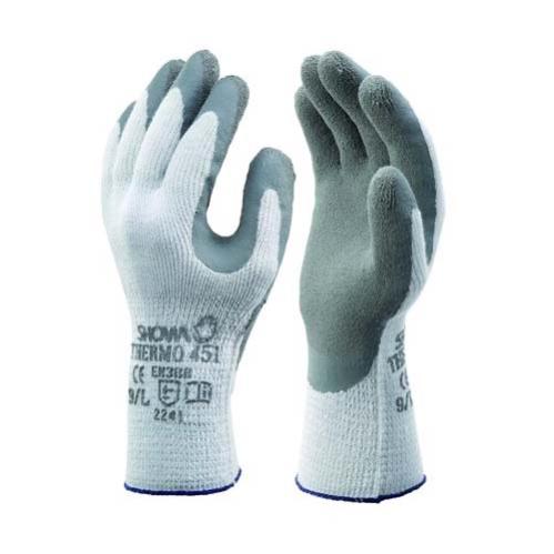 Guanti Termici Showa 451 - Confezione Da 2, Taglia S, Grigio/Grigio Scuro, Antiscivolo E Comodi