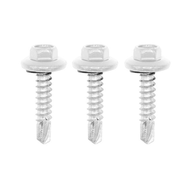 50 Vis De Fixation En Plage Pour Support Acier 5 5x25 Blanc RAL 50 Vis De Fixation En Plage Pour Support Acier 5 5x25 Blanc RAL