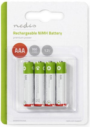 lot de 4 piles rechargeables de type AAA (Micro), Ni-MH, 1,2V / 1000mAh -  PEARL