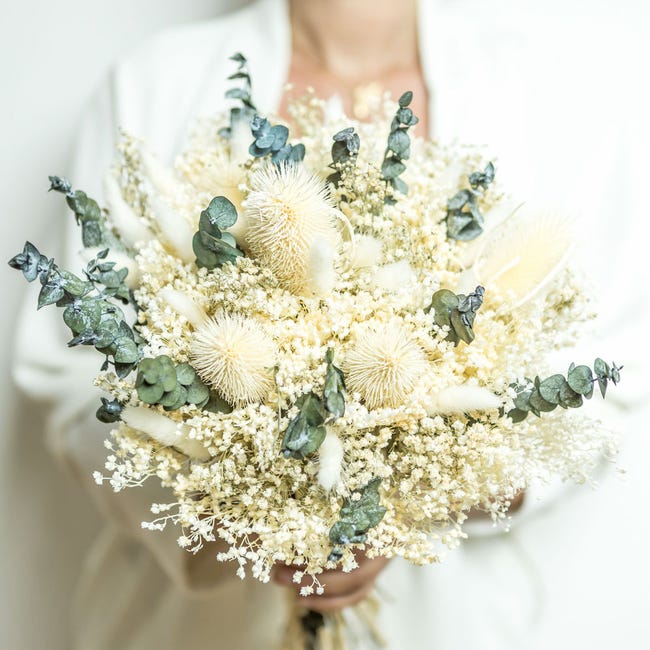 Bouquet De Fleurs Séchées Chardons Et Eucalyptus | Leroy Merlin