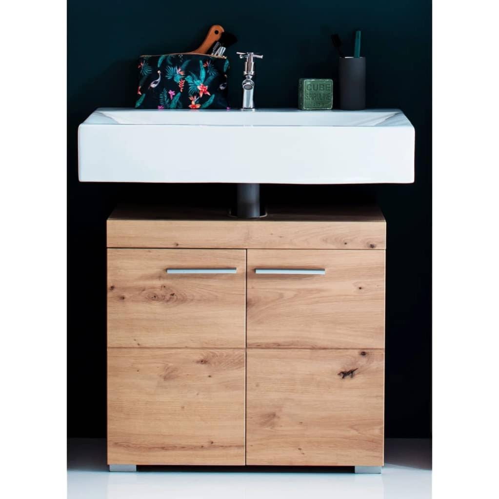 Vicco Mobile sottolavabo per bagno Grigio 70 x 63 cm con ante, Eliza Vicco Mobile sottolavabo per bagno Grigio 70 x 63 cm con ante, Eliza