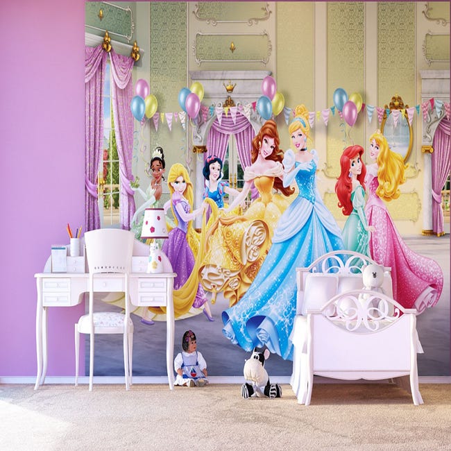 Fotomurale Principesse giallo, blu e verde - 360 x 270 cm - Disney