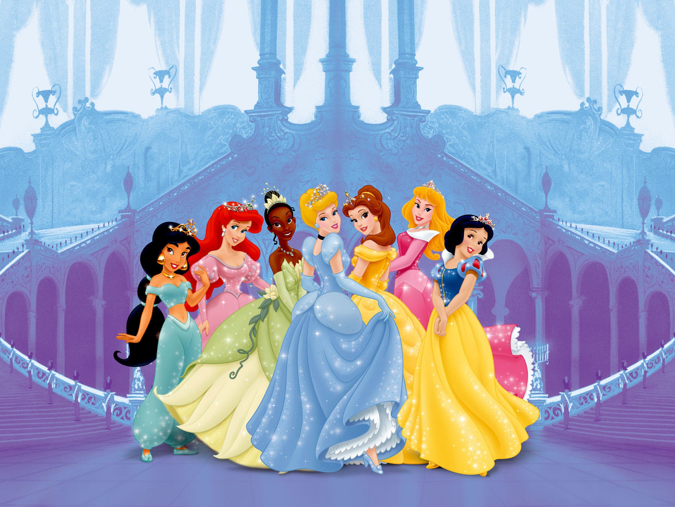 Princesses bleu, rose et violet - 360 x 254 cm - Disney