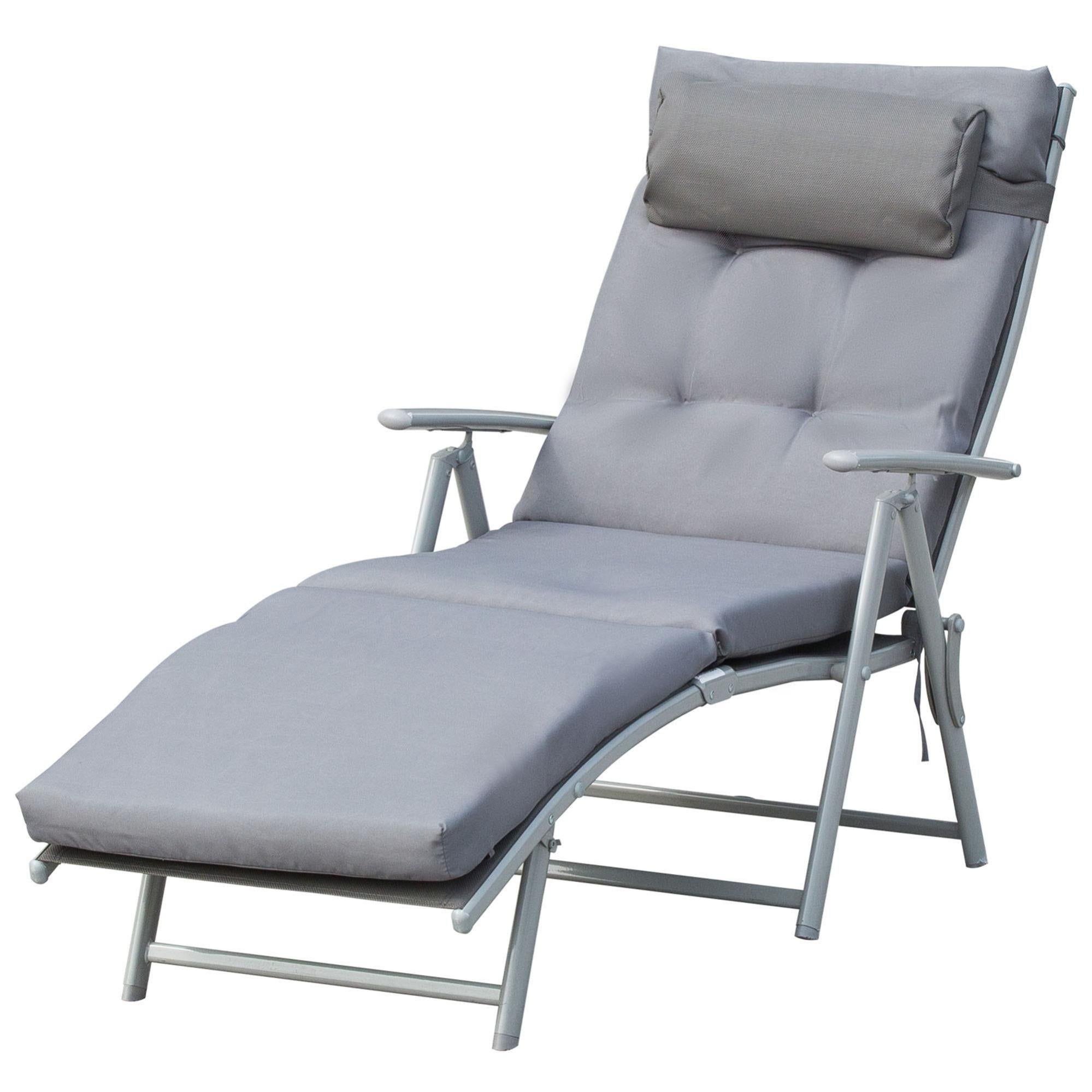 Sdraio Pieghevole Da Giardino Con Cuscino – Letto Da Campeggio 210x67x38 Cm, 6 Gambe, Portata 160 Kg, Regolabile