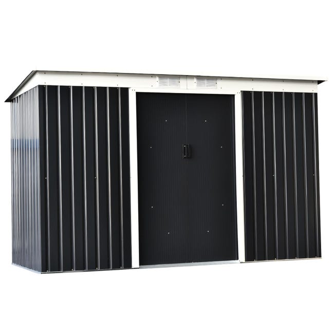 Capanno Da Giardino In Acciaio Zincato Marrone - Casetta Attrezzi 126x97,5x177 Cm - Foto 9