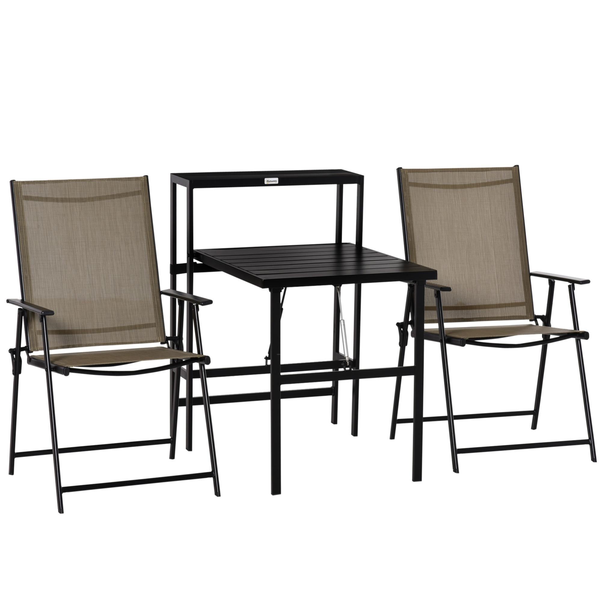 Set da Giardino Bealife 2 Posti Set Tavolo e Sedie da Giardino in Acciaio Sedia a