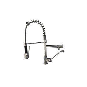 Ibergrif M22115-9 - Rubinetto miscelatore da cucina professionale con  doccetta a mano e tubo flessibile, rubinetto per lavello monocomando 3/8,  Grigi