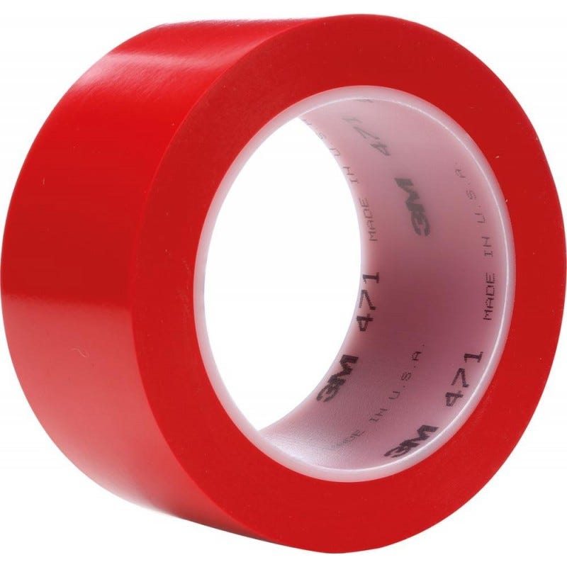 Ruban adhésif monta® 250 en PVC, rouge, 50 mm de large x 66 m de
