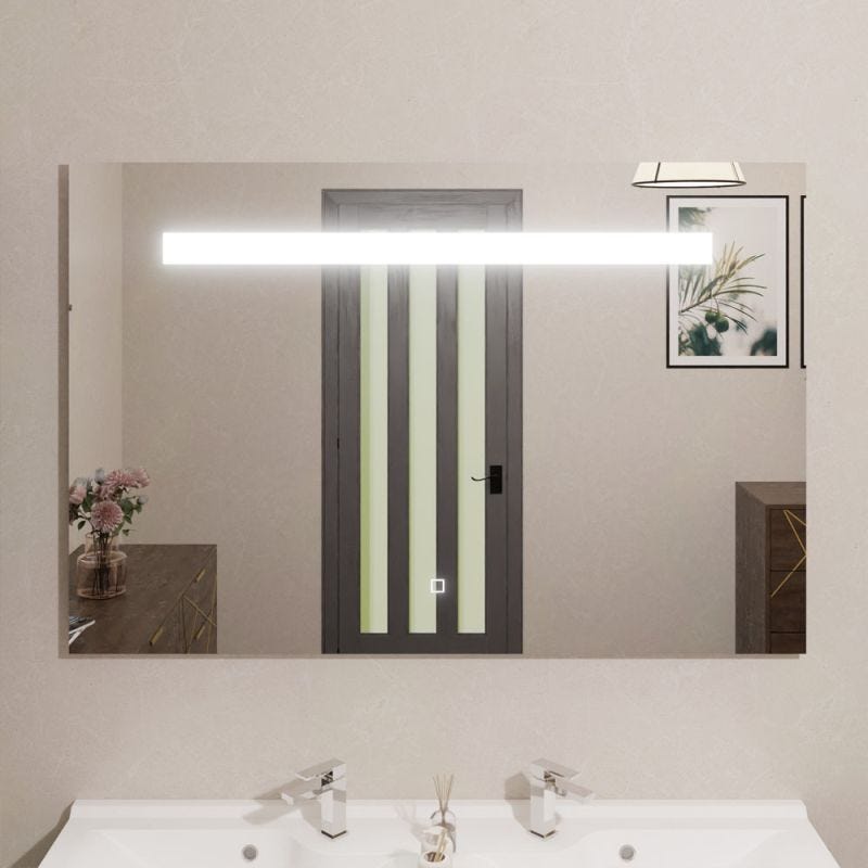 Miroir lumineux ELEGANCE 120x80 cm - avec interrupteur sensitif