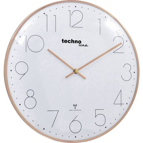 Horloge murale Techno Line WT 8235 gold optik radiopiloté(e) 350 mm x 25 mm  or rose