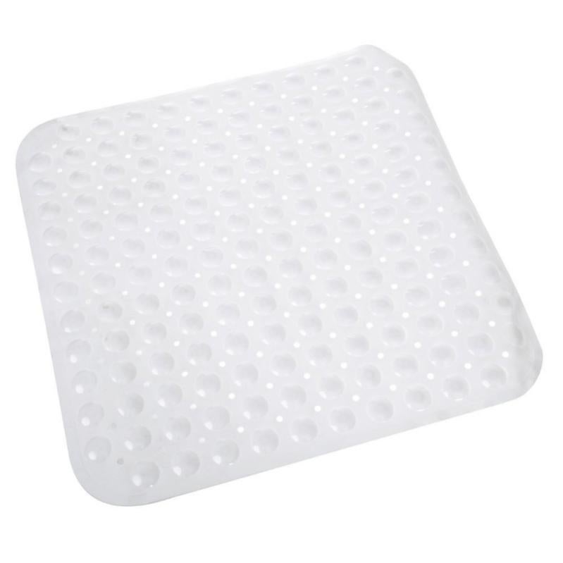 Tapis De Douche Motif Galets - 52 X 52 Cm - PVC Noir Facile à Nettoyer - Antidérapant