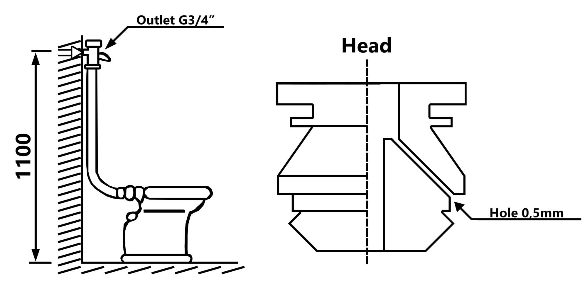 Robinet De Chasse D'eau 3/4 Chromé - Laiton Massif, Aiguille Auto-nettoyante - Pour WC, Rinçage Automatique DN20