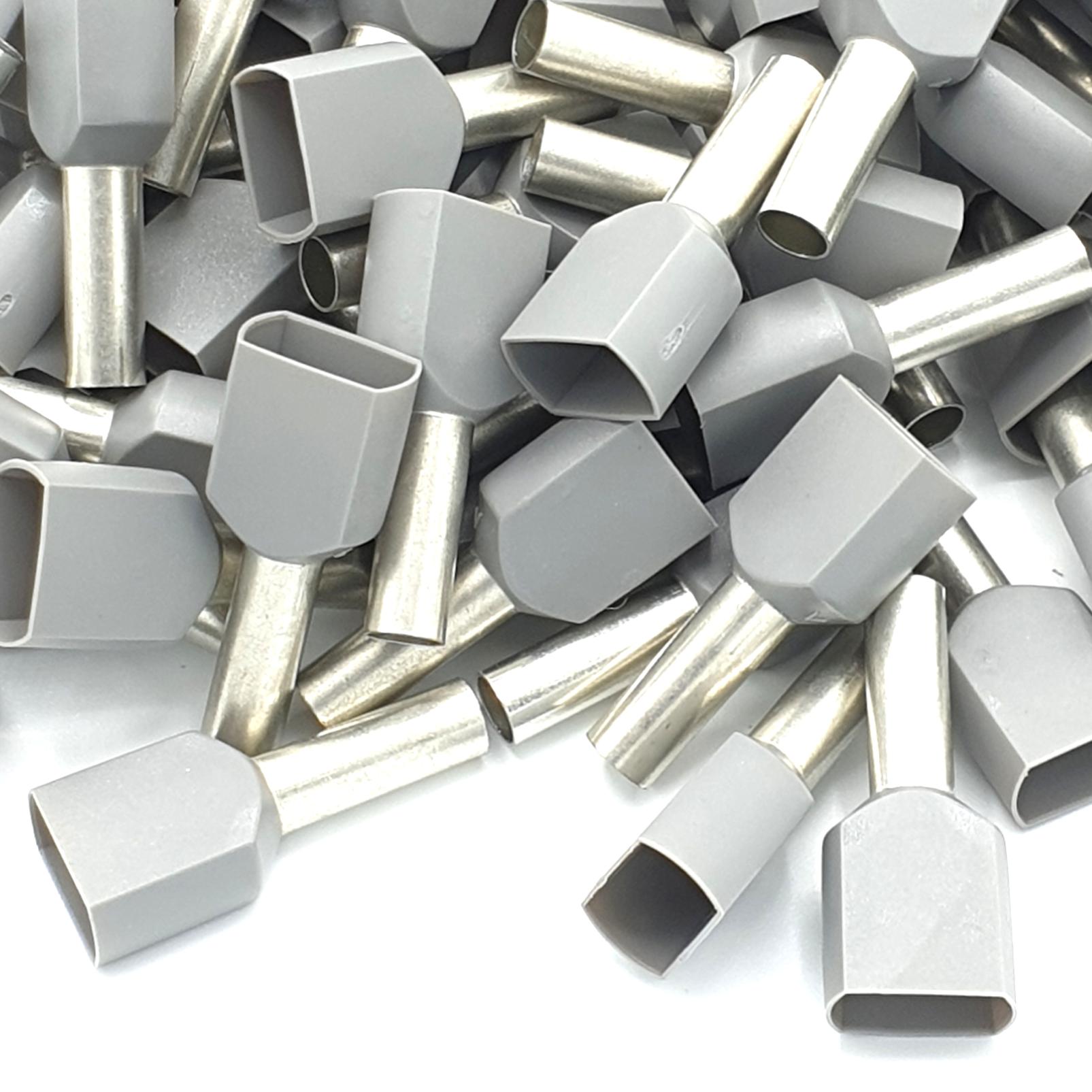 Merriway BH04896 Lot De 50 Pinces à Câble Plat Gris Double Et Terre 1,5 Mm