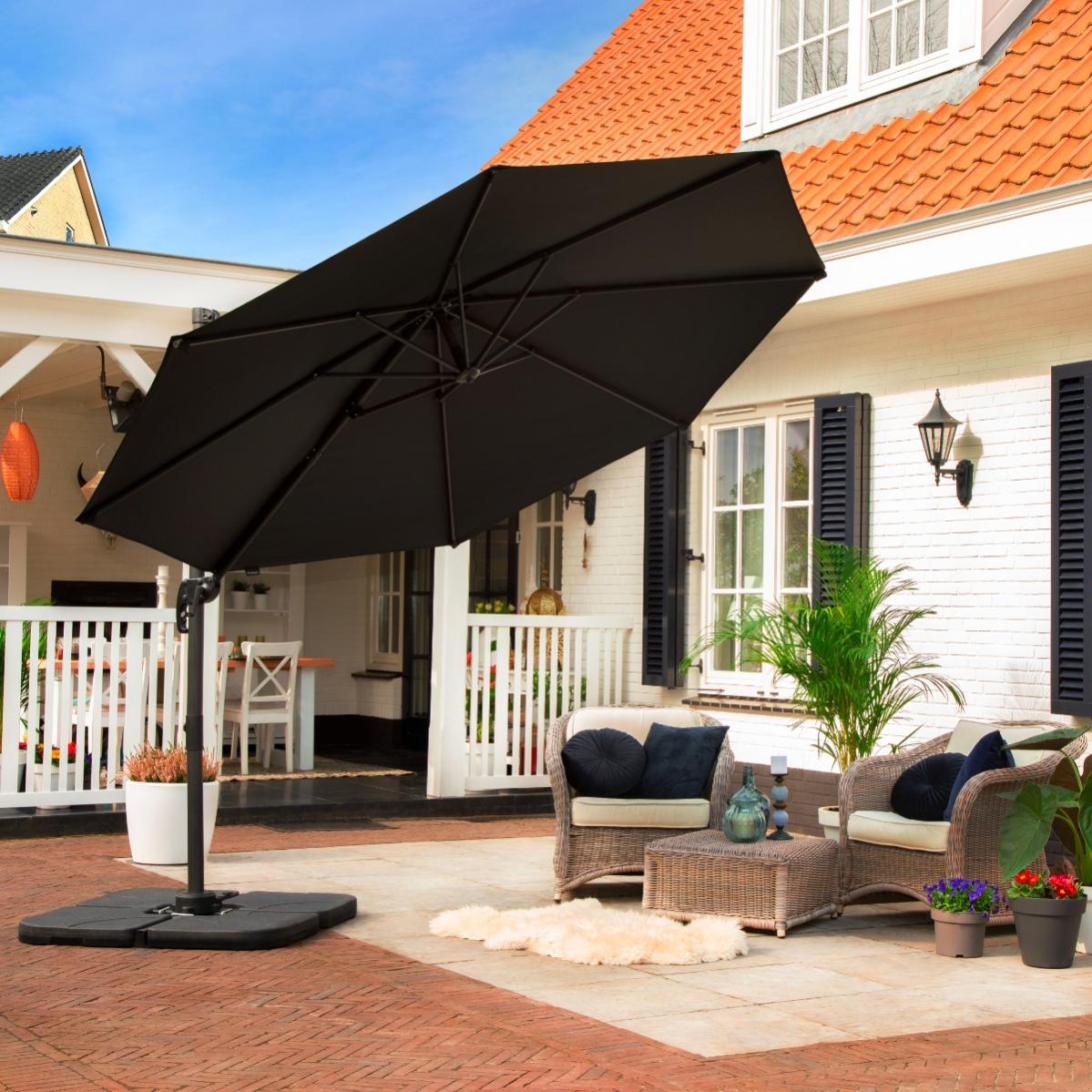 Poids de parasol VONROC 50x50cm – Dalles de parasol remplissables - 4 pcs. - 3