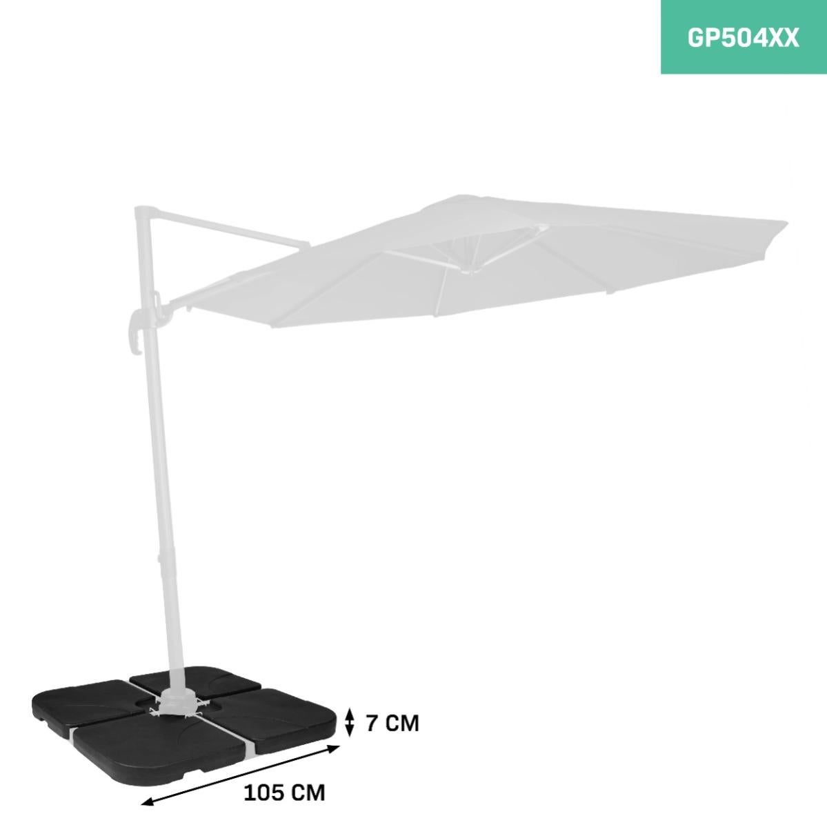 Poids de parasol VONROC 50x50cm – Dalles de parasol remplissables - 4 pcs. - 2