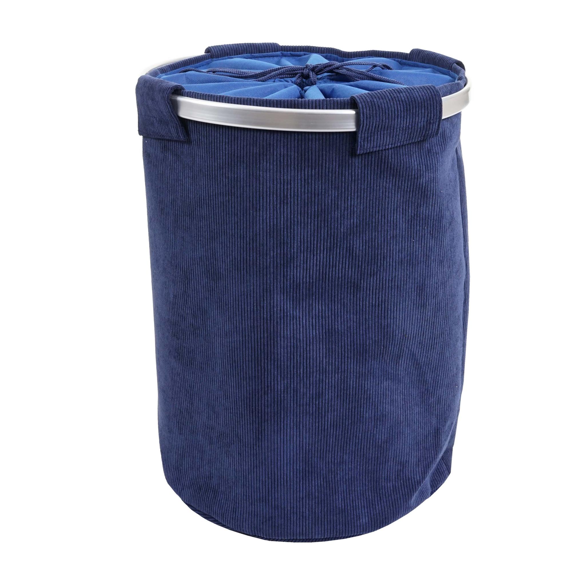 Azhido Borsa Portabiancheria Extra Large 115L – Zaino In Oxford 600D, Con Tracolla Imbottita, Tasca Frontale, Per College, Dormitorio, Casa, Blu Navy - 4