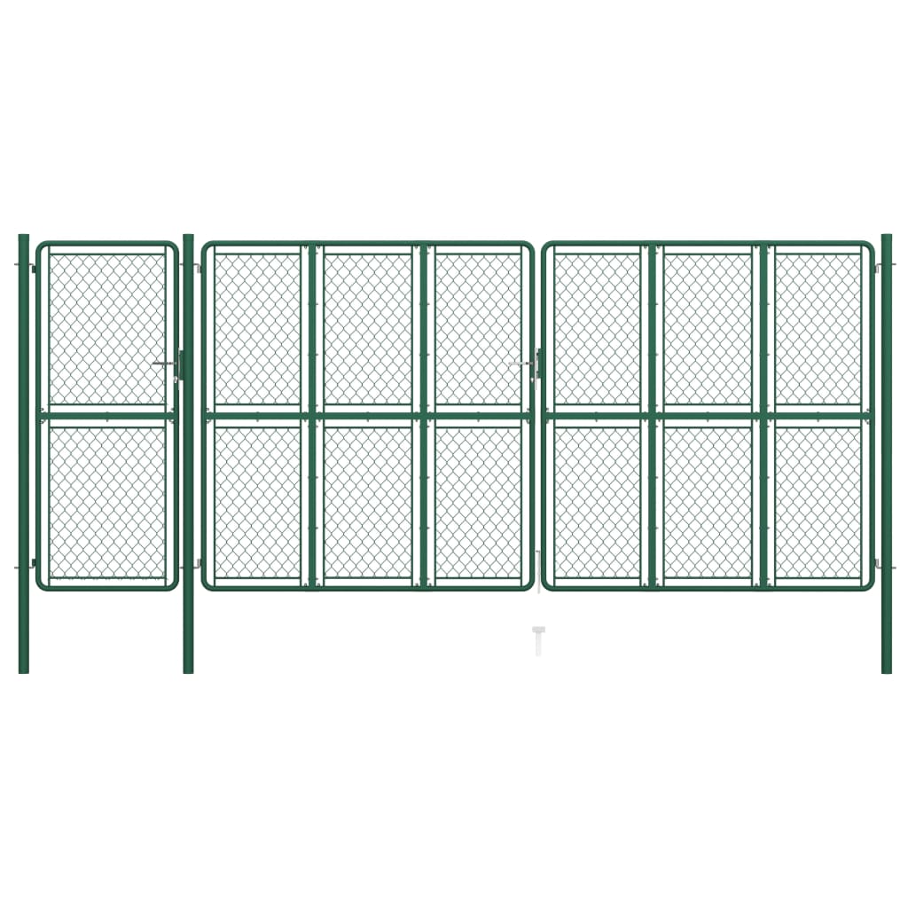 VidaXL Cancello per Giardino in Acciaio 175x495 cm Verde